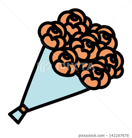 Illustration of a bouquet of red roses Illustration of a bouquet of red roses 142287678