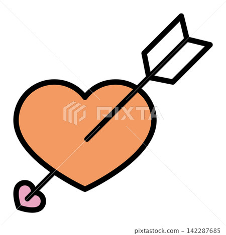 Illustration of Cupid's bow and arrow Illustration of Cupid's bow and arrow 142287685