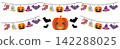 Halloween garland and jack-o'-lantern decoration illustration 142288025