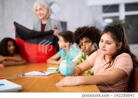 Portrait of a schoolgirl studying Germany history Portrait of a schoolgirl studying Germany history 142288041