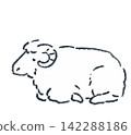 Sitting sheep 142288186