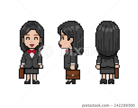 Smiling working woman with black hair Smiling working woman with black hair 142289300