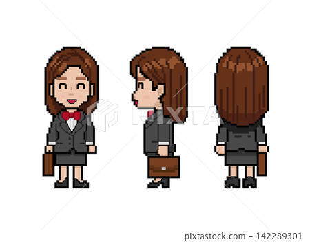 Smiling working woman with brown hair Smiling working woman with brown hair 142289301