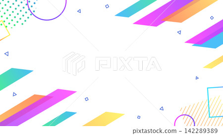 Colorful geometric, stylish, and pop business frame background 142289389
