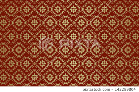 A stunning burgundy background with a gold Chinese floral pattern A stunning burgundy background with a gold Chinese floral pattern 142289804