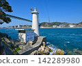 [Kitakyushu City, Fukuoka Prefecture] Mojisaki Lighthouse overlooking the Hayatomo Strait of the Kanmon Strait 142289980
