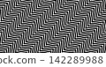 Black and white nested zigzag optical pattern 142289988
