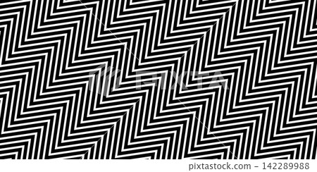 Black and white nested zigzag optical pattern 142289988