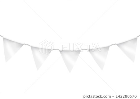 White Curved Pennant Garland Mockup White Curved Pennant Garland Mockup 142290570