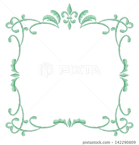 [Classical Decorated Frame] Hand-Embroidered Illustration Material 142290809