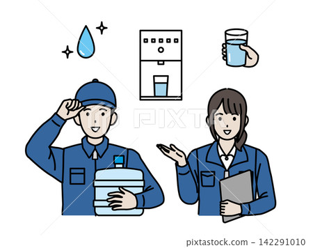 Illustration of a water dispenser company Illustration of a water dispenser company 142291010