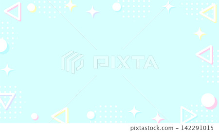 Pastel light blue Memphis-style frame background Pastel light blue Memphis-style frame background 142291015