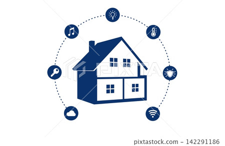 Smart home automation network background vector illustration Smart home automation network background vector illustration 142291186
