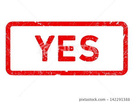 Yes stamp, agreed or accepted content or document, red yes stamp, vector 142291388