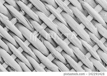White wicker basket texture background abstract symmetric seamless light pattern handmade object geometric structure backdrop 142291428