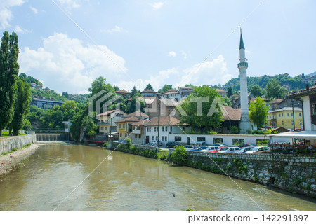 Miljacka River in Sarajevo Miljacka River in Sarajevo 142291897