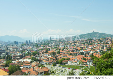 The panorama of Sarajevo Bosnia Herzegovina The panorama of Sarajevo Bosnia Herzegovina 142291899