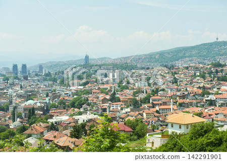 The panorama of Sarajevo Bosnia Herzegovina The panorama of Sarajevo Bosnia Herzegovina 142291901