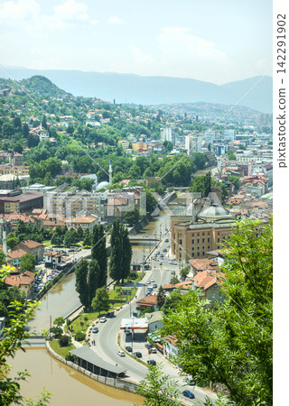 The panorama of Sarajevo Bosnia Herzegovina The panorama of Sarajevo Bosnia Herzegovina 142291902