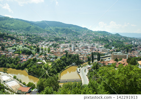 The panorama of Sarajevo Bosnia Herzegovina The panorama of Sarajevo Bosnia Herzegovina 142291913