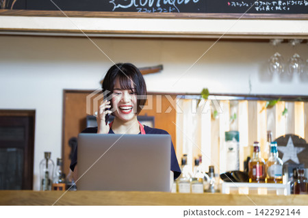 Bar counter female staff Bar counter female staff 142292144