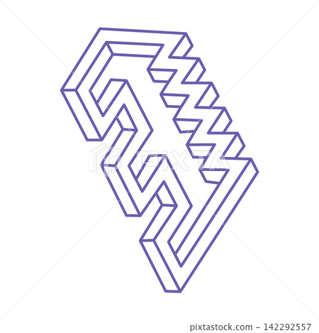 Impossible shapes. Sacred geometry figures. Optical illusion. Abstract eternal geometric object. Impossible endless outline. Optical art. Impossible geometry shape on a white background. Escher style. Impossible shapes. Sacred geometry figures. Optical illusion. Abstract eternal geometric object. Impossible endless outline. Optical art. Impossible geometry shape on a white background. Escher style. 142292557