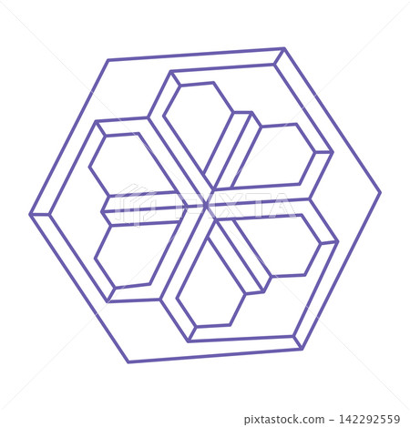 Impossible shapes. Sacred geometry figures. Optical illusion. Abstract eternal geometric objects. Impossible endless outline. Optical art. Impossible geometry shape on a white background. Escher style Impossible shapes. Sacred geometry figures. Optical illusion. Abstract eternal geometric objects. Impossible endless outline. Optical art. Impossible geometry shape on a white background. Escher style 142292559