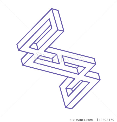 Impossible shapes. Sacred geometry. Optical illusion figure. Abstract eternal geometric objects. Impossible endless outline shapes. Op art. Impossible geometry shape on a white background. Line art. Impossible shapes. Sacred geometry. Optical illusion figure. Abstract eternal geometric objects. Impossible endless outline shapes. Op art. Impossible geometry shape on a white background. Line art. 142292579
