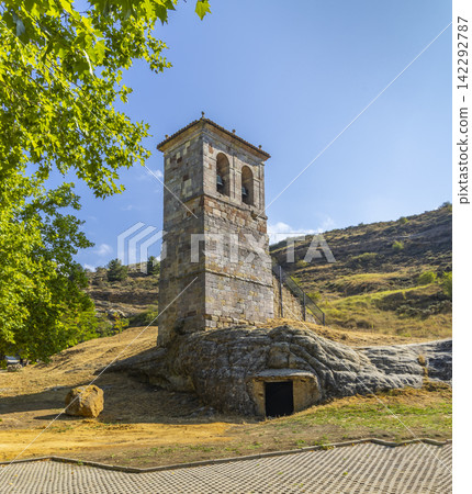 Rock carved hermitage of Saints Justus and Pastor, Olleros de Pisuerga (Iglesia de los Santos Justo y Pastor), Aguilar de Campoo, Castilla y Leon, Spain 142292787