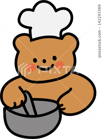 Chef Bear Whisking in Bowl Chef Bear Whisking in Bowl 142293369