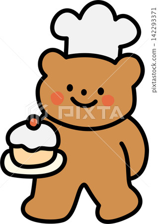 Chef Bear with Cupcake Chef Bear with Cupcake 142293371