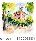 Royal Castle in Piotrkow Trybunalski with Early Autumn Trees, Poland 142293384