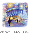 Katowice Spodek Arena with Winter Lights and Fireworks, Poland 142293389