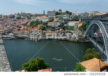 Porto Portugal Cityscape with Douro River and Dom Luis I Bridge Porto Portugal Cityscape with Douro River and Dom Luis I Bridge 142293526