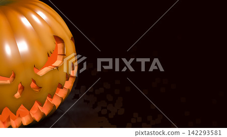 Sinister Glowing Jack O Lantern With Copy Space 3d render. Sinister Glowing Jack O Lantern With Copy Space 3d render. 142293581