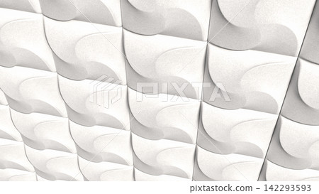 Modern White Geometric Wall Panel Texture Background 3d render. 142293593