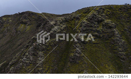 Moss-covered lava formations in Skaft?rhreppur, Iceland, close-range perspective Moss-covered lava formations in Skaft?rhreppur, Iceland, close-range perspective 142293644