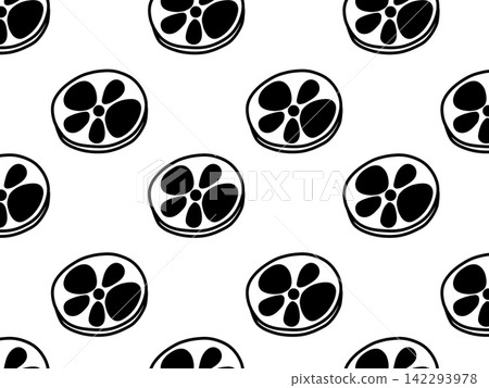 Wallpaper with a background illustration of many lotus roots lined up (black) Wallpaper with a background illustration of many lotus roots lined up (black) 142293978