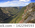 Aerial view at Acropole des Draveurs,  Park of Hautes-Gorges-de-la-Riviere-Malbaie, Quebec, Canada 142294593