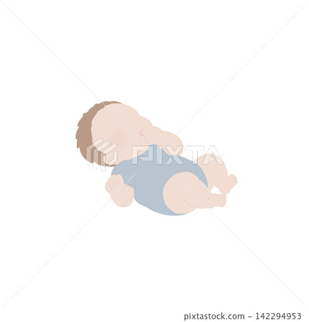 嬰兒吮吸手指的插圖 142294953
