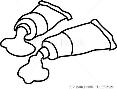 watercolor paint tube outline art watercolor paint tube outline art 142296060