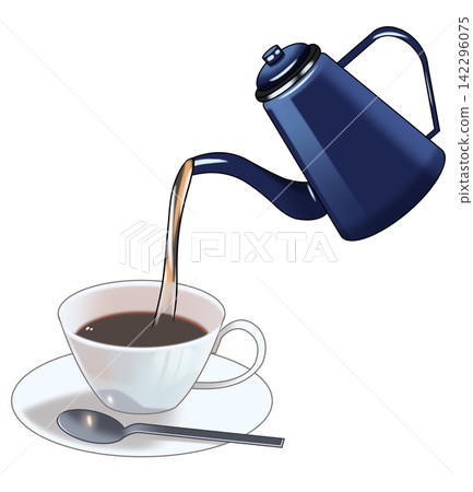 Pouring coffee illustration Pouring coffee illustration 142296075