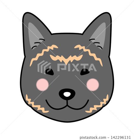 Vector illustration of a Kai Ken dog's face (front view) Vector illustration of a Kai Ken dog's face (front view) 142296131