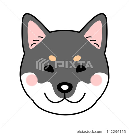 Vector illustration of a Shikoku dog's face (front view) Vector illustration of a Shikoku dog's face (front view) 142296133