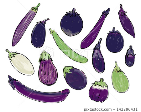 Watercolor-style illustration of an eggplant Watercolor-style illustration of an eggplant 142296431