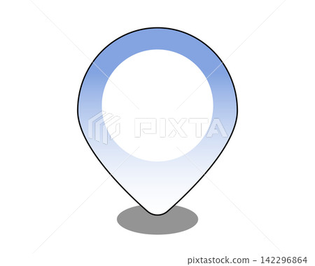 A refreshing map pin icon illustration with a blue and white gradient. A refreshing map pin icon illustration with a blue and white gradient. 142296864