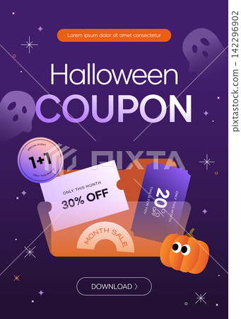 Halloween Special Sale Coupon Pack Banner Template with Pumpkin and Ghosts Halloween Special Sale Coupon Pack Banner Template with Pumpkin and Ghosts 142296902