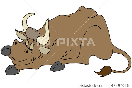 Hand-drawn animal illustration ☆ Fierce bull Hand-drawn animal illustration ☆ Fierce bull 142297016