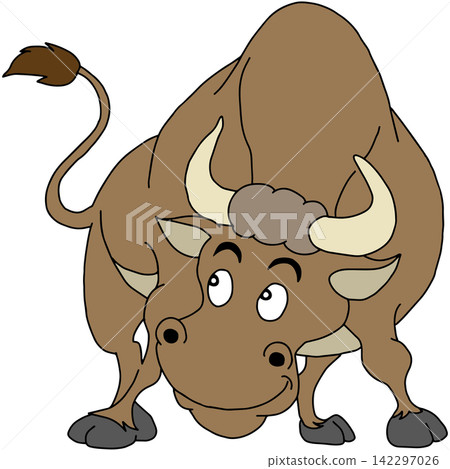 Hand-drawn animal illustration ☆ Fierce bull Hand-drawn animal illustration ☆ Fierce bull 142297026
