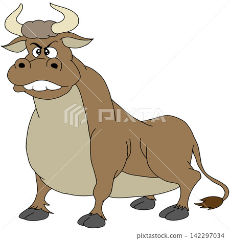Hand-drawn animal illustration ☆ Fierce bull Hand-drawn animal illustration ☆ Fierce bull 142297034